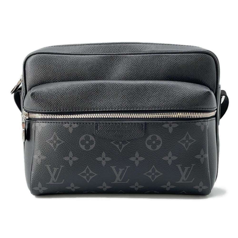Louis Vuitton Shoulder Bag Eclipse Black Taiga Outdoor Messenger Taigarama